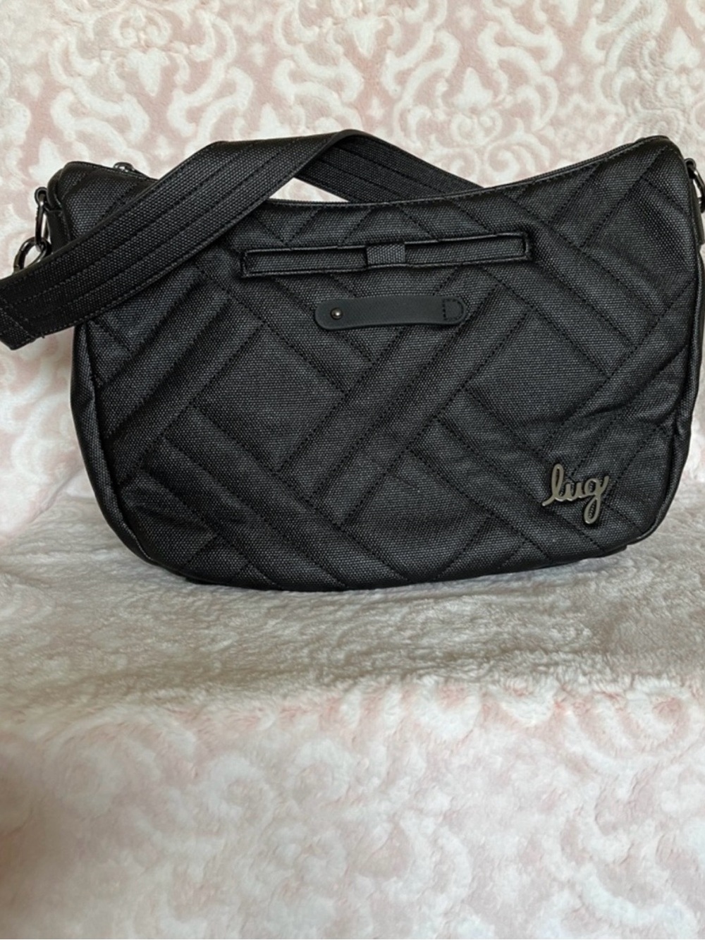 LUG - NWOT- Harmony Matte Luxe Vegan Leather Crossbody/Shoulder Bag - Black Onyx - Picture 2 of 14